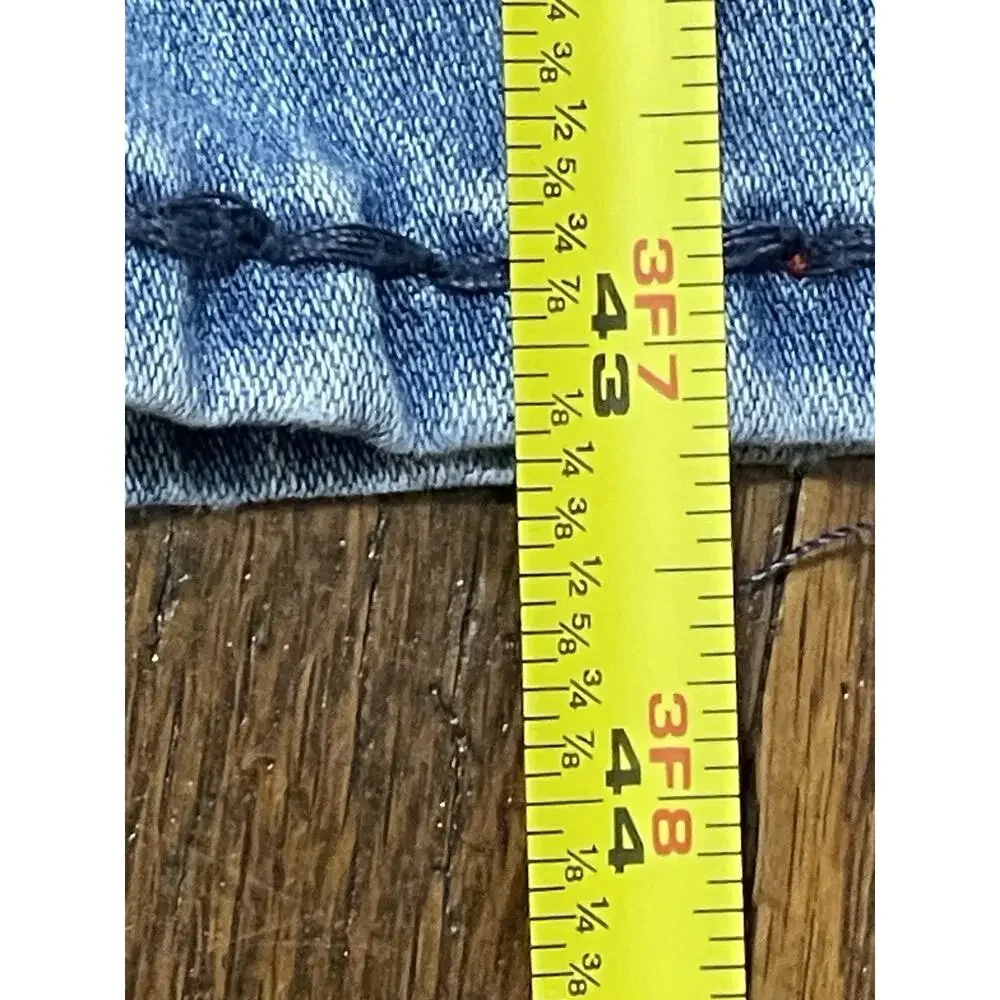 True Religion Ricky Blue Super T Relaxed Straight Flap Jeans Mens 33 Red Stitch
